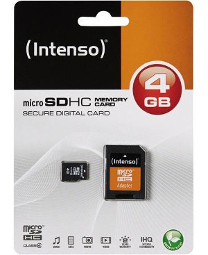 Intenso microSDHC Card 4GB + Adapter