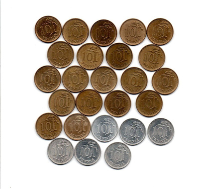 10 penniä 26 kpl