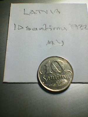 Latvia 10 santimu 1922 , km#4