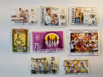 Postimerkki terveyskasvatus ja lääketiede 10 erilaista
