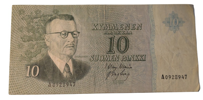 10 Markkaa 1963 ilman Litt A0928947