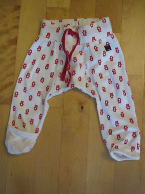 Po.P pitkikset/housut/puolipotkarit, 50 cm, punavalkoiset