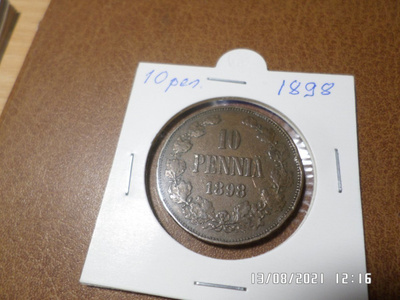 10 penniä 1898 Rahakehyksessä Kl 7-8