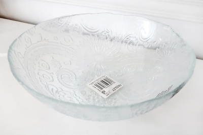 Iso salaattikulho Paisley-kuvio 25 cm kierrätyslasia