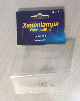 3,6V 0.36A pieni Xenon polttimo 2 kpl