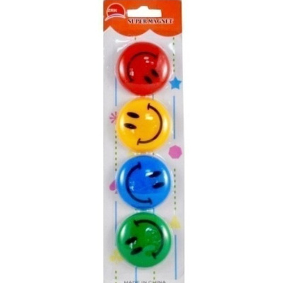 ZRH Magnet Smiley / Hymiö Magneetit, Ø 40mm, 4 väriä *UUSI*