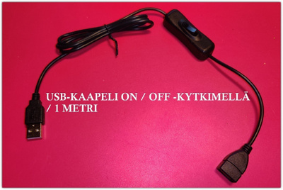 USB-jatkokaapeli ON/OFF-kytkimellä / 1 metri #30054