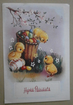 Kolme tipua, munia ja kukkia, Pääsiäispk, p. 1964