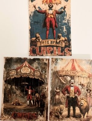 Korttikuvat SIRKUS / 3 kpl -setti / A6