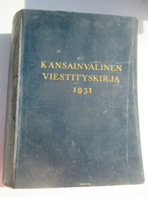 KANSAINVÄLINEN VIESTITYSKIRJA 1931 !!