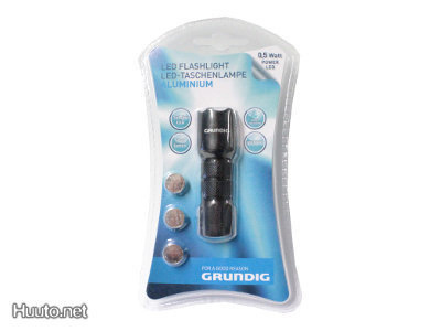 Grundig Taskulamppu & Klipsi, 7cm, musta tai hopea *UUSI*