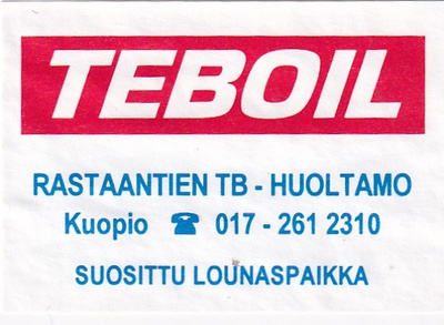 Kuopio. Rastaantien TB, TEBOIL   6/14