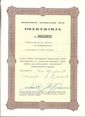 OKK Riihimäen Autokulma Oy Riihimäki 1969
