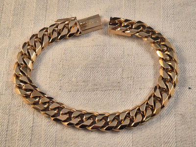 Panssariranneketju, 14K, 21,7 cm, 11 mm, 75,8 g