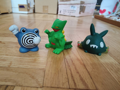 Pokemon kids Poliwhirl, Sceptile ja Trubbish