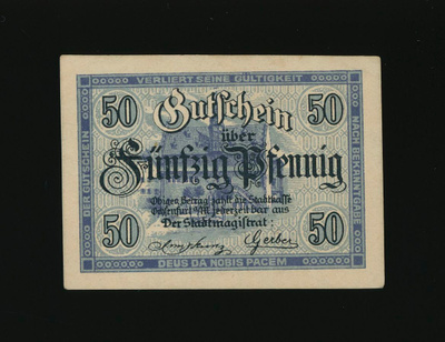 Saksa Notgeld 50 Pfennig, Ochsenfurt 1919