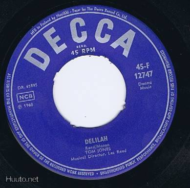 TOM JONES delilah / smile 45 -1968- .....orig. suomi painos