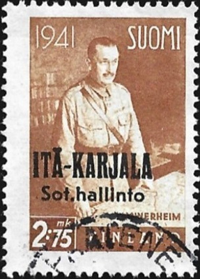 1941 I-K Mannerheim 2,75 mk Normaali R leimattu LaPe 19 I