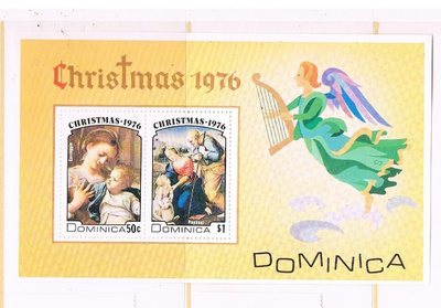 Dominica 1976 - Joulu Christmas ++ blokki