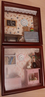 2x taulut lastenhuone diorama miniatyyri