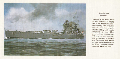 LAIVAKORTTI - TAISTELULAIVA HMS NELSON