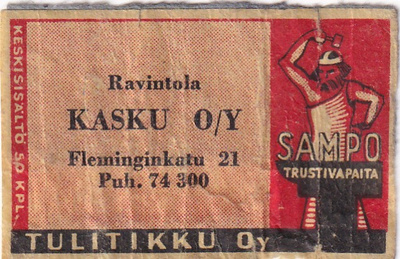 Ravintola Kasku O/Y  , Fleminginkatu 21    7/14