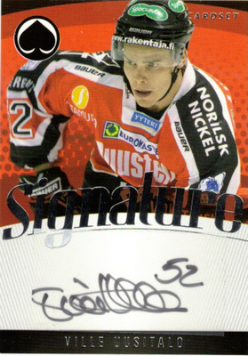 2011-12 Cardset VILLE UUSITALO Ässät Signature nimmari
