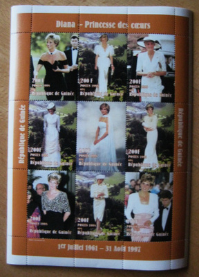 DIANA 1997  postimerkki-arkki (loo)