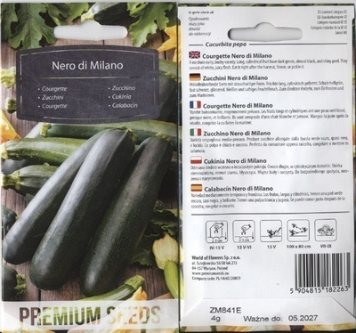 Kesäkurpitsa "Nero di Milano" - siemenet #