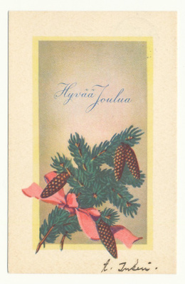 Kuusenoksa käpyineen - kulk. 1945