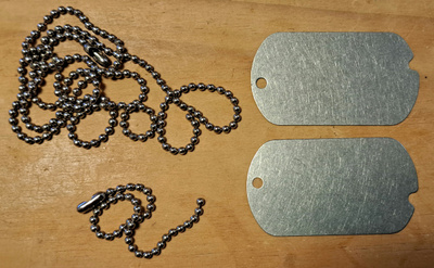 M45 US ARMY TUNTOLEVYT.  "DOG TAGS"