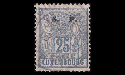 Luxemburg 42D o Virkamerkki 25 C (12½) (1882)