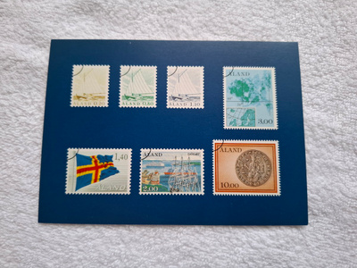 Ahvenanmaan ensimmäiset postimerkit Postikortti*