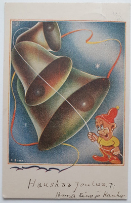 Vanha joulukortti Kaj Edelmann
