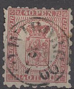 1866 40p heikkohampainen mutta kaunis WIBORG -66