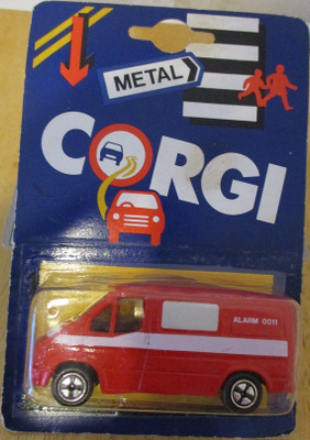 Ford Transit III Van Red Brandweer Alarm 1986 Corgi 1:59