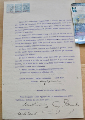 VANHA Asiakirja Leimamerkit ym 1916