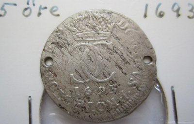 Ruotsi 5 öre 1693 Hopeaa