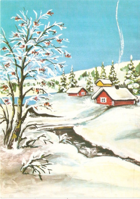 Talvinen pihlaja puron varrella . Kulk. -78