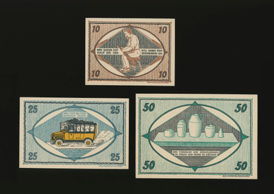 Saksa 10, 25, 50 Pfennig, Unterweissbach 1921