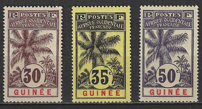 (S0058) FRENCH GUINEA, 1906 ( Oil Palm. 30c., 35c., 50c.)