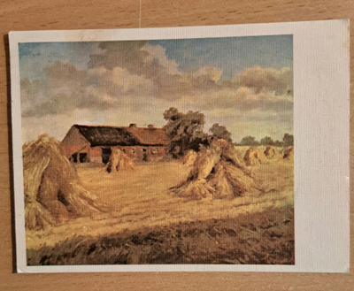 P.Moleveld: taidekortti, lyhteet pellolla, kulkenut 1969