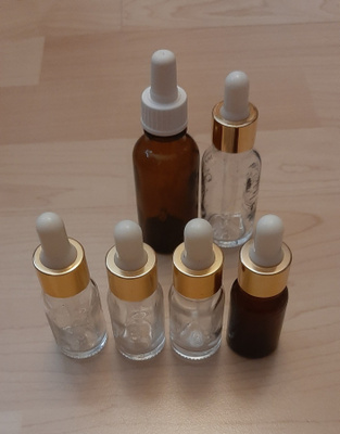 6x pipettipullo kirkas ruskea lasi alk. 10 ml