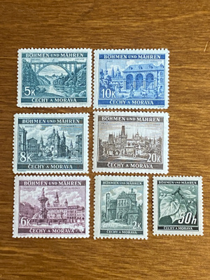 SAKSA BÖHMEN MÄHREN 1940 YLEISMERKIT Mi55- Mi61**