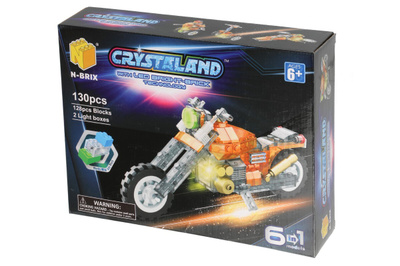 Crystaland Moottoripyörä rakennuspalikat valoilla, UUSI