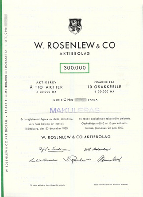 OKK 1950 W.Rosenlew & Co, Pori