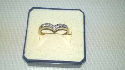 14 k kultainen timanttisormus 0,10 ct, koko 17,2, GHK, 585