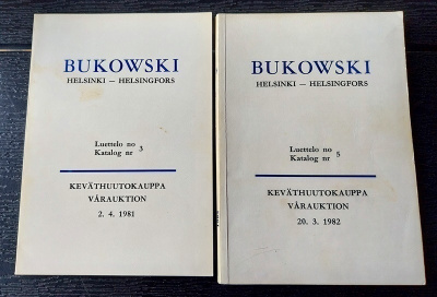 Bukowski 2 huutokauppa luetteloa 1981 ja 1982