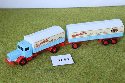 #U98 Pienoisrautatiehen kuorma-auto + peräväunu, 1:87