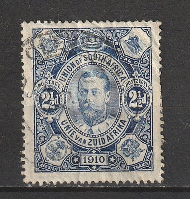 1910 Etelä-Afrakan Unioni #1a merkki leimattuna.